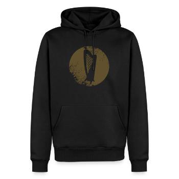 harpe - Sweat à capuche Premium bio Homme - noir - Devant - Nico (187cm)