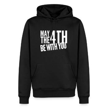 Que le quatrième soit avec toi - Sweat à capuche Premium bio Homme - noir - Devant - Nico (187cm)
