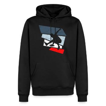 frisbee - Männer Premium Bio Hoodie - Schwarz - Vorne - Nico (187cm)