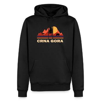 Monténégro Crna Gora - Sweat à capuche Premium bio Homme - noir - Devant - Nico (187cm)