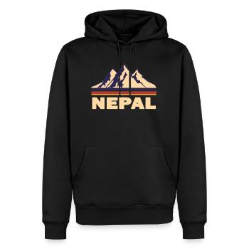 népal montagnes asie cadeau - Sweat à capuche Premium bio Homme - noir - Devant - Nico (187cm)