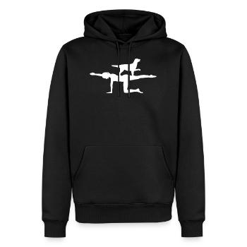 Exercice de remise en forme de yoga avec cadeau de chien - Sweat à capuche Premium bio Homme - noir - Devant - Nico (187cm)