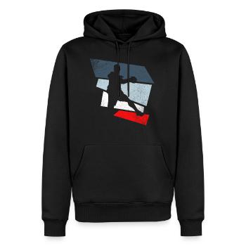 Handball - Sweat à capuche Premium bio Homme - noir - Devant - Nico (187cm)