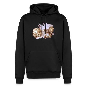 Pyrit Quarz Mineral Kristall Katzengold - Männer Premium Bio Hoodie - Schwarz - Vorne - Nico (187cm)