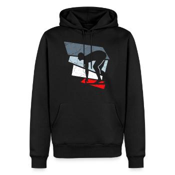 nageurs nageurs - Sweat à capuche Premium bio Homme - noir - Devant - Nico (187cm)