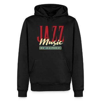 Jazz - Männer Premium Bio Hoodie - Schwarz - Vorne - Nico (187cm)