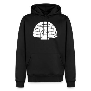 Maison de neige en forme de dôme igloo Eskimo Inuit - Sweat à capuche Premium bio Homme - noir - Devant - Nico (187cm)