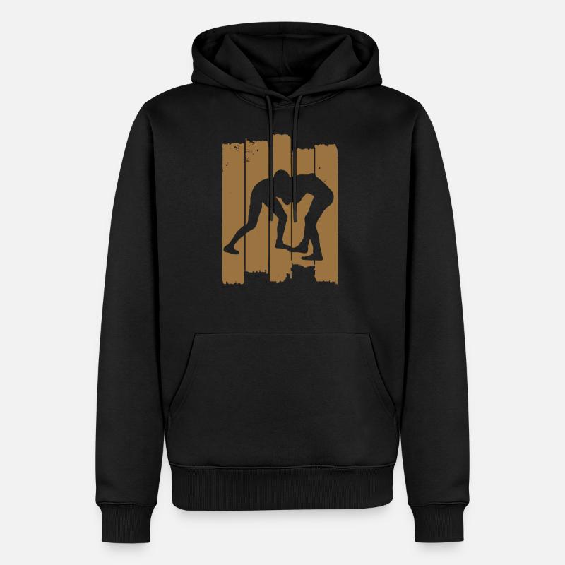 ringen - Männer Premium Bio Hoodie - Schwarz
