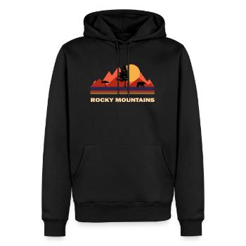 Rocky Mountains - Männer Premium Bio Hoodie - Schwarz - Vorne - Nico (187cm)