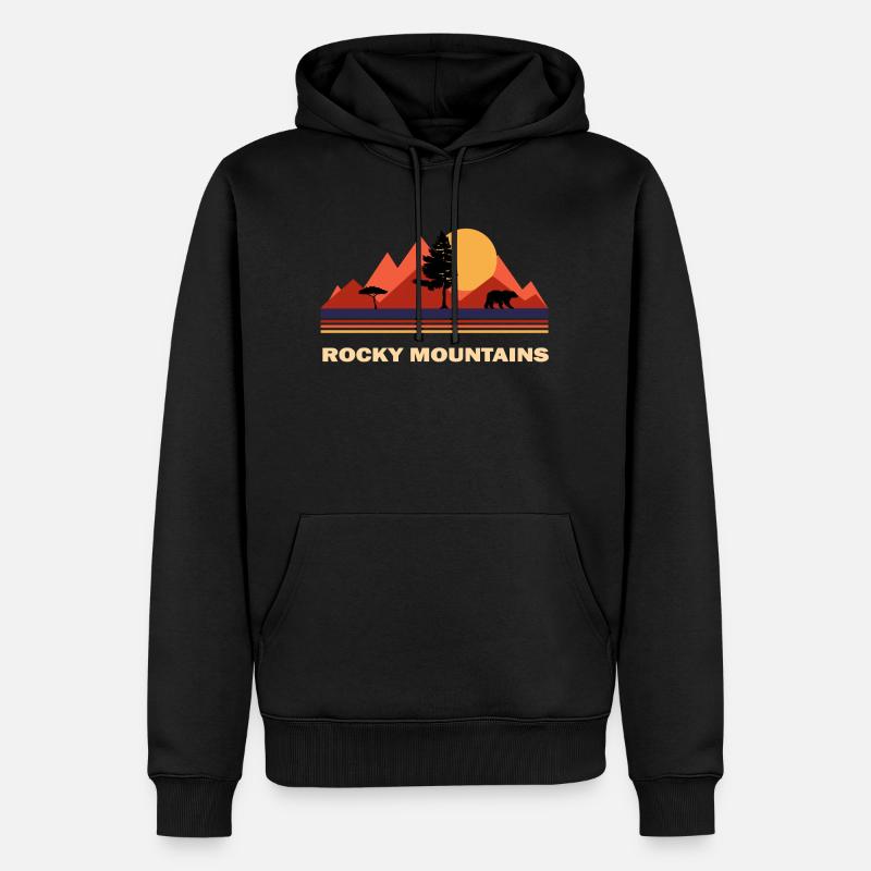 Rocky Mountains - Männer Premium Bio Hoodie - Schwarz