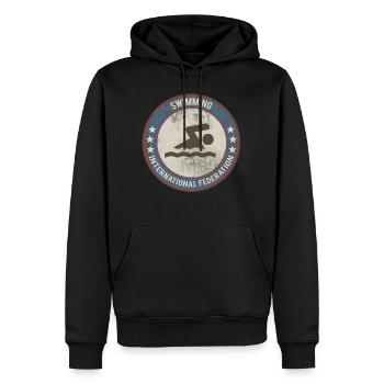 nager - Sweat à capuche Premium bio Homme - noir - Devant - Nico (187cm)