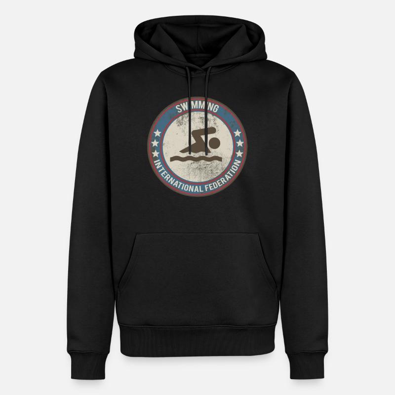 schwimmen - Männer Premium Bio Hoodie - Schwarz
