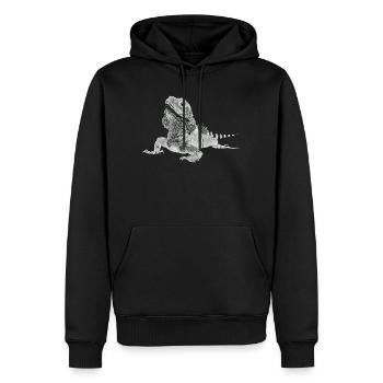 Eidechse - Männer Premium Bio Hoodie - Schwarz - Vorne - Nico (187cm)
