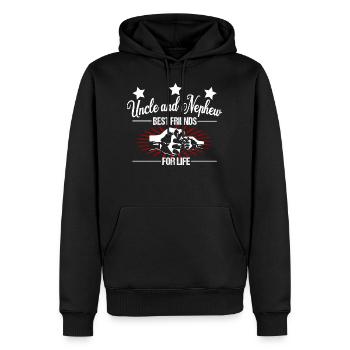 Oncle et neveu Best Friends for Life Sayings Fun - Sweat à capuche Premium bio Homme - noir - Devant - Nico (187cm)