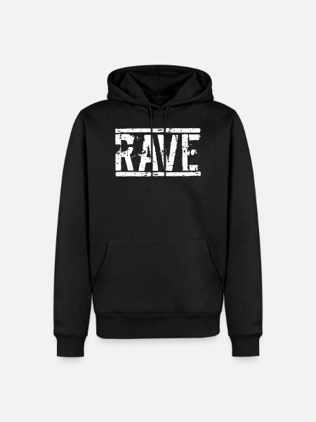 Rave techno - Sweat à capuche Premium bio Homme - noir