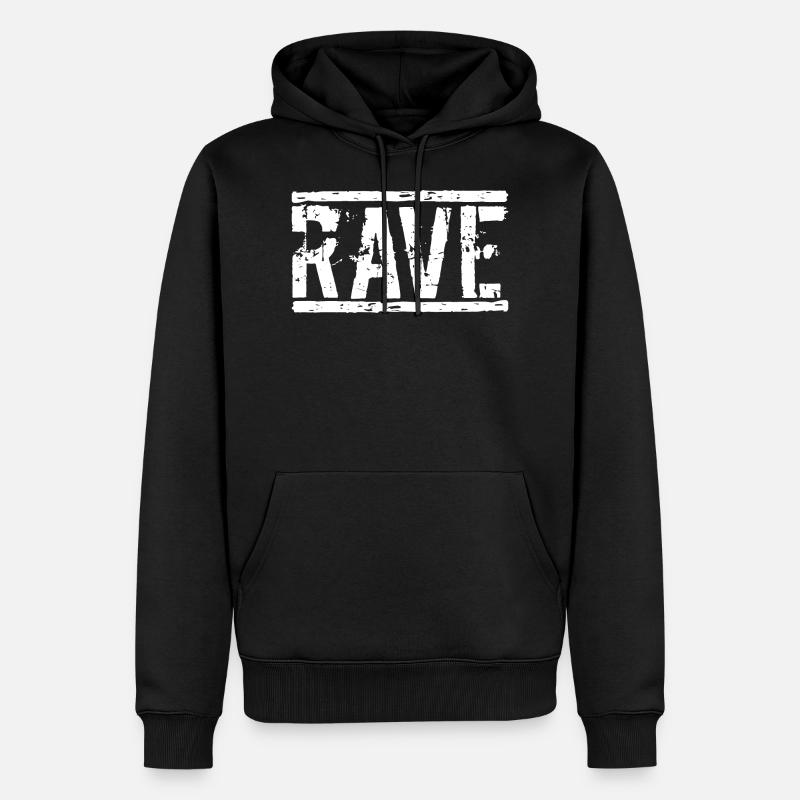 Rave Techno - Männer Premium Bio Hoodie - Schwarz