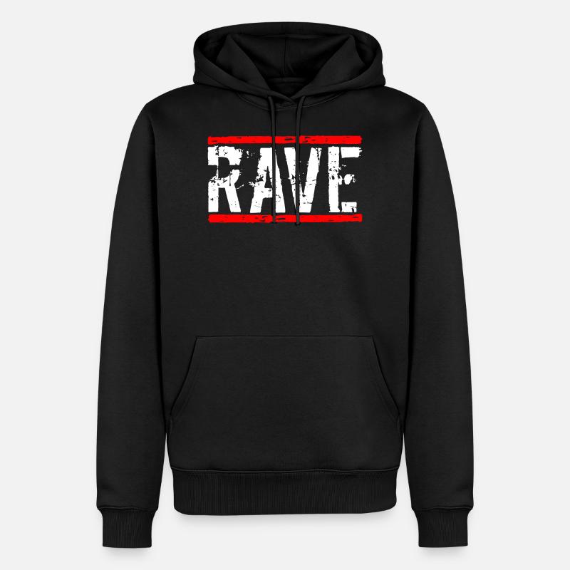 Rave Techno - Männer Premium Bio Hoodie - Schwarz