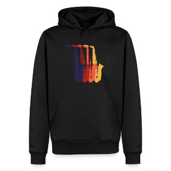 saxophone - Men’s Premium Organic Hoodie - black - Front - Nico (187cm)
