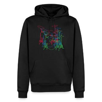Trommel - Männer Premium Bio Hoodie - Schwarz - Vorne - Nico (187cm)