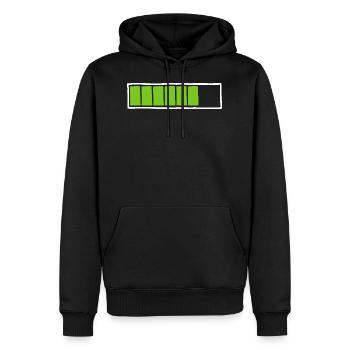 Barre de chargement - Sweat à capuche Premium bio Homme - noir - Devant - Nico (187cm)