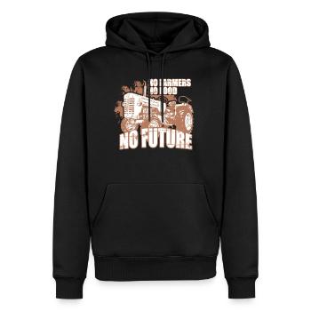 Tracteur - Sweat à capuche Premium bio Homme - noir - Devant - Nico (187cm)