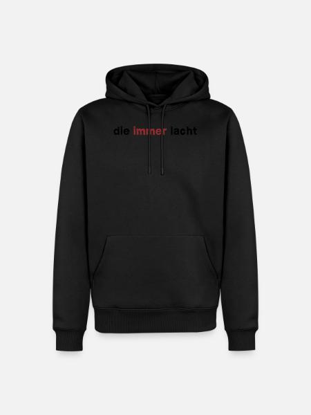 die immer lacht - Männer Premium Bio Hoodie - Schwarz