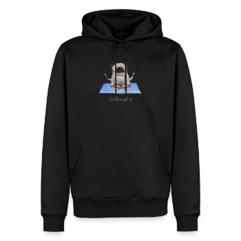 Bouffons de yoga - Sweat à capuche Premium bio Homme - noir - Devant - Nico (187cm)