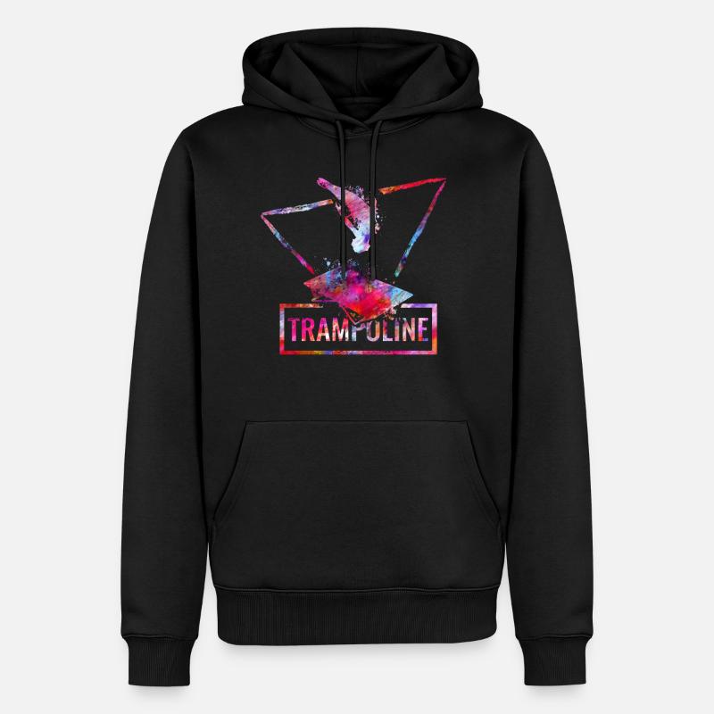 trampolin turnen springen trampolining - Männer Premium Bio Hoodie - Schwarz
