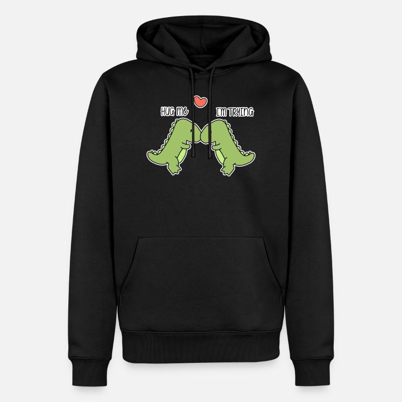 Dinosaurier - Männer Premium Bio Hoodie - Schwarz