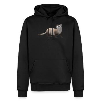 3D Wiesel - Männer Premium Bio Hoodie - Schwarz - Vorne - Nico (187cm)