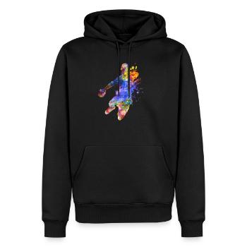 handball - Sweat à capuche Premium bio Homme - noir - Devant - Nico (187cm)
