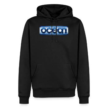 Ozean Vintage LOGO - Männer Premium Bio Hoodie - Schwarz - Vorne - Nico (187cm)