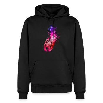 couleurs de cor ténor belchinstrument musiciens de vent - Sweat à capuche Premium bio Homme - noir - Devant - Nico (187cm)