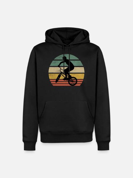 Bmx Fahrer Vintage Retro Hobby Sport Fahrrad Shirt - Männer Premium Bio Hoodie - Schwarz