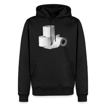 Papier toilette - Sweat à capuche Premium bio Homme - noir - Devant - Nico (187cm)