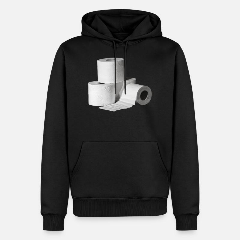 Papier toilette - Sweat à capuche Premium bio Homme - noir