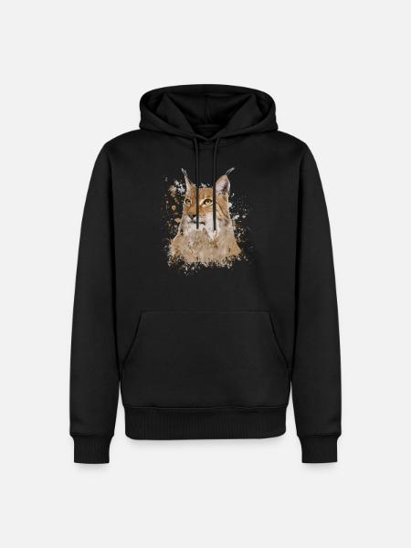 luchs - Männer Premium Bio Hoodie - Schwarz