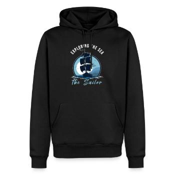 Sailing sail boat captain sailboat - Men’s Premium Organic Hoodie - black - Front - Nico (187cm)