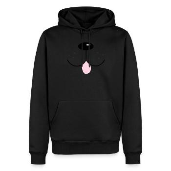 Lustiges Hundegesicht mit Nase, Mund und Zunge - Männer Premium Bio Hoodie - Schwarz - Vorne - Nico (187cm)