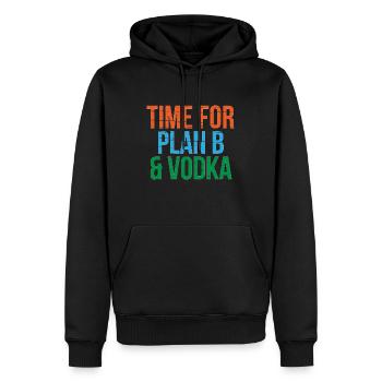 Time for Plan B & Vodka - Men’s Premium Organic Hoodie - black - Front - Nico (187cm)