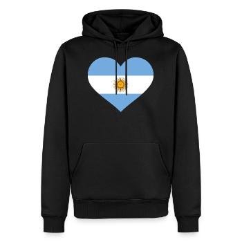 Argentinien - Männer Premium Bio Hoodie - Schwarz - Vorne - Nico (187cm)
