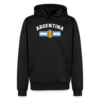 Argentinien - Männer Premium Bio Hoodie - Schwarz - Vorne - Nico (187cm)