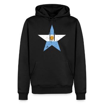 Argentinien - Männer Premium Bio Hoodie - Schwarz - Vorne - Nico (187cm)