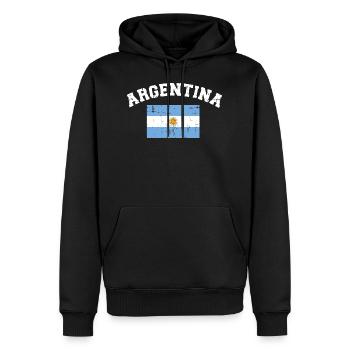 Argentinien - Männer Premium Bio Hoodie - Schwarz - Vorne - Nico (187cm)