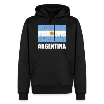 Argentinien - Männer Premium Bio Hoodie - Schwarz - Vorne - Nico (187cm)
