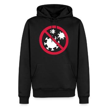 virus - Sweat à capuche Premium bio Homme - noir - Devant - Nico (187cm)