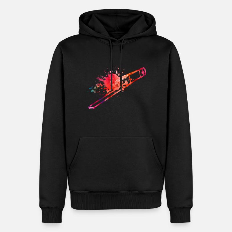 Posaune - Männer Premium Bio Hoodie - Schwarz