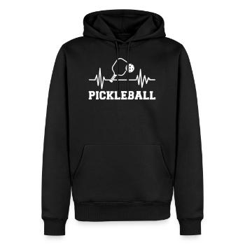Pickleball - Männer Premium Bio Hoodie - Schwarz - Vorne - Nico (187cm)