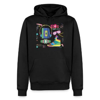 80s Keep Calm Eighties Achtziger - Männer Premium Bio Hoodie - Schwarz - Vorne - Nico (187cm)