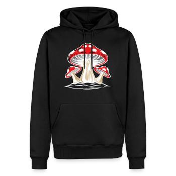Toadstool le champignon le plus célèbre - Sweat à capuche Premium bio Homme - noir - Devant - Nico (187cm)